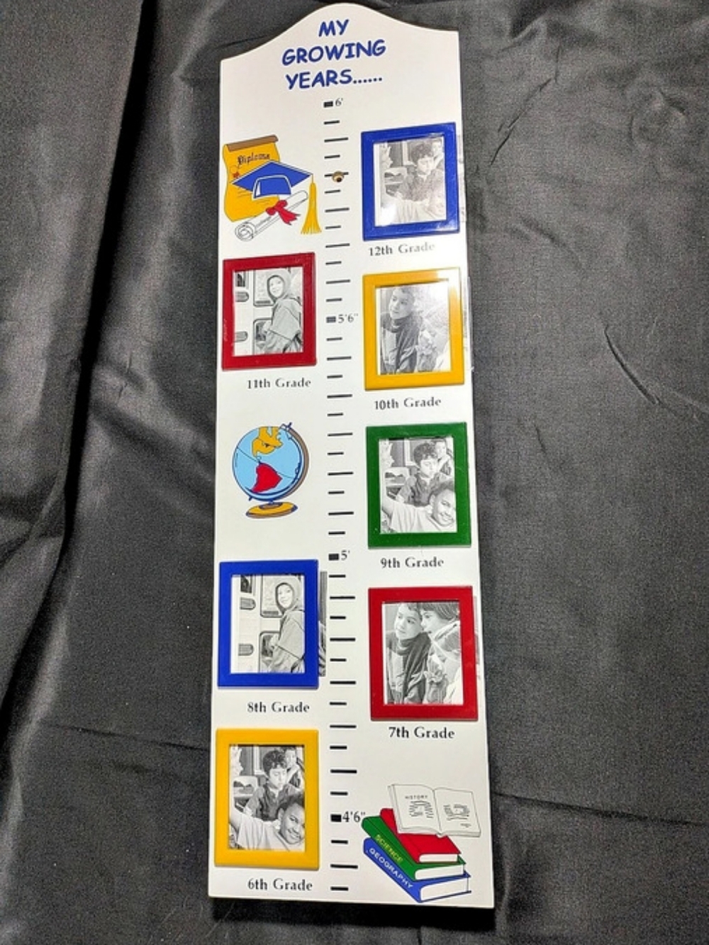 Vintage Wooden School Photo Growth Chart My Growing Years Preschool To 12th NIB